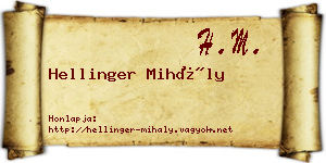 Hellinger Mihály névjegykártya